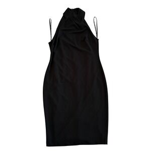 Rachel Roy Halter Sheath Dress Womens Black XL‎ Stretch Cocktail Lined